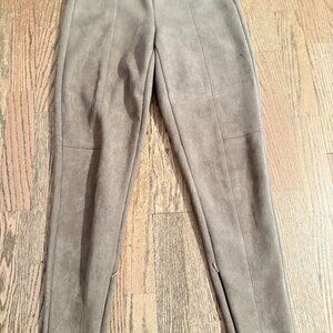 ZARA BASIC COLLECTION FAUX SUEDE LEGGING PANTS TAN SIZE M 4367 / 244
